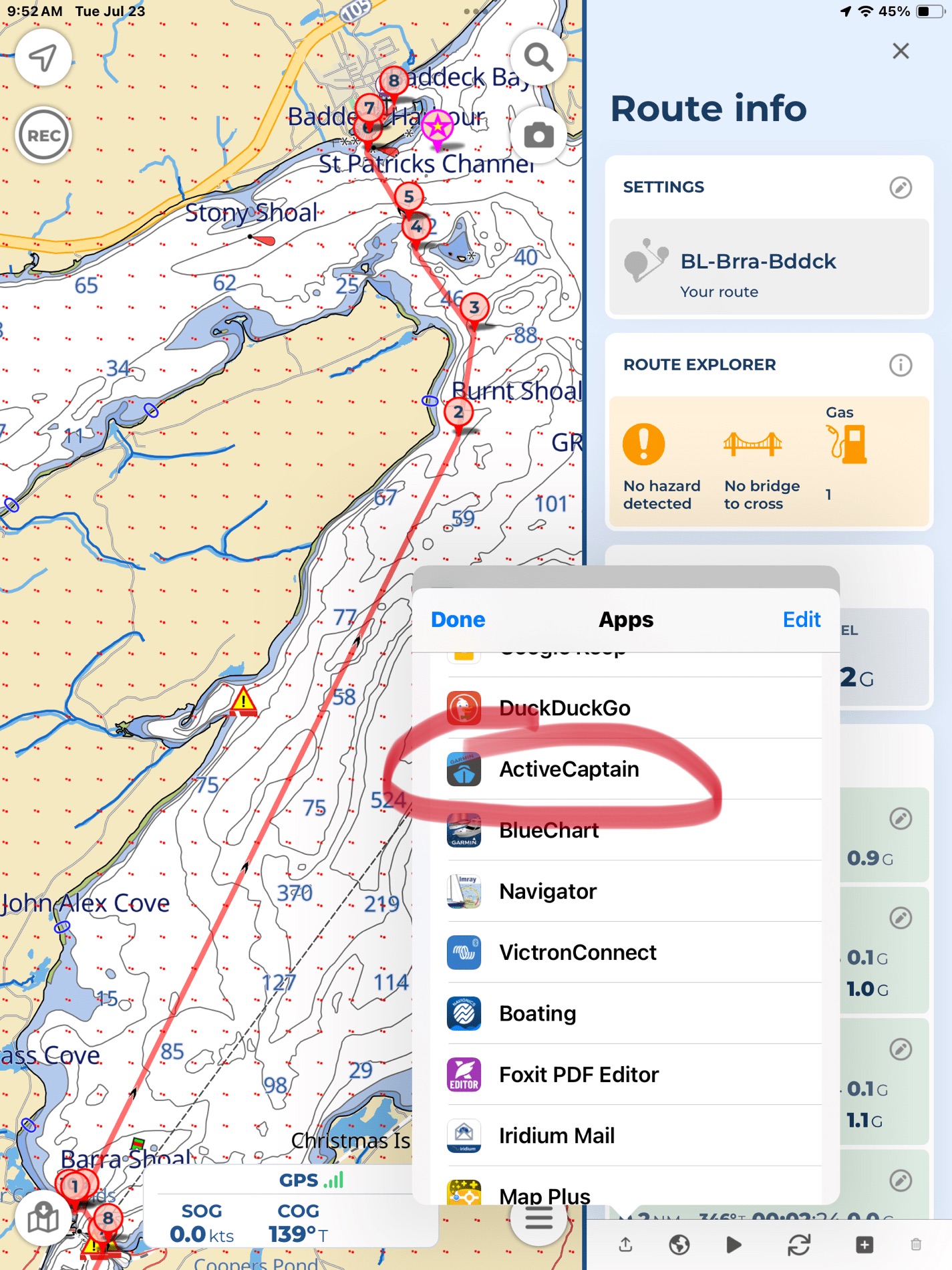 Aquamap & Garmin Sharing – SV Fayaway